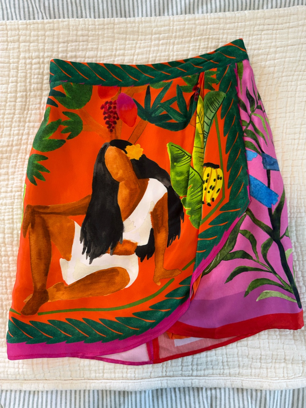 Farm Rio Double Scarfs Mini Skirt
